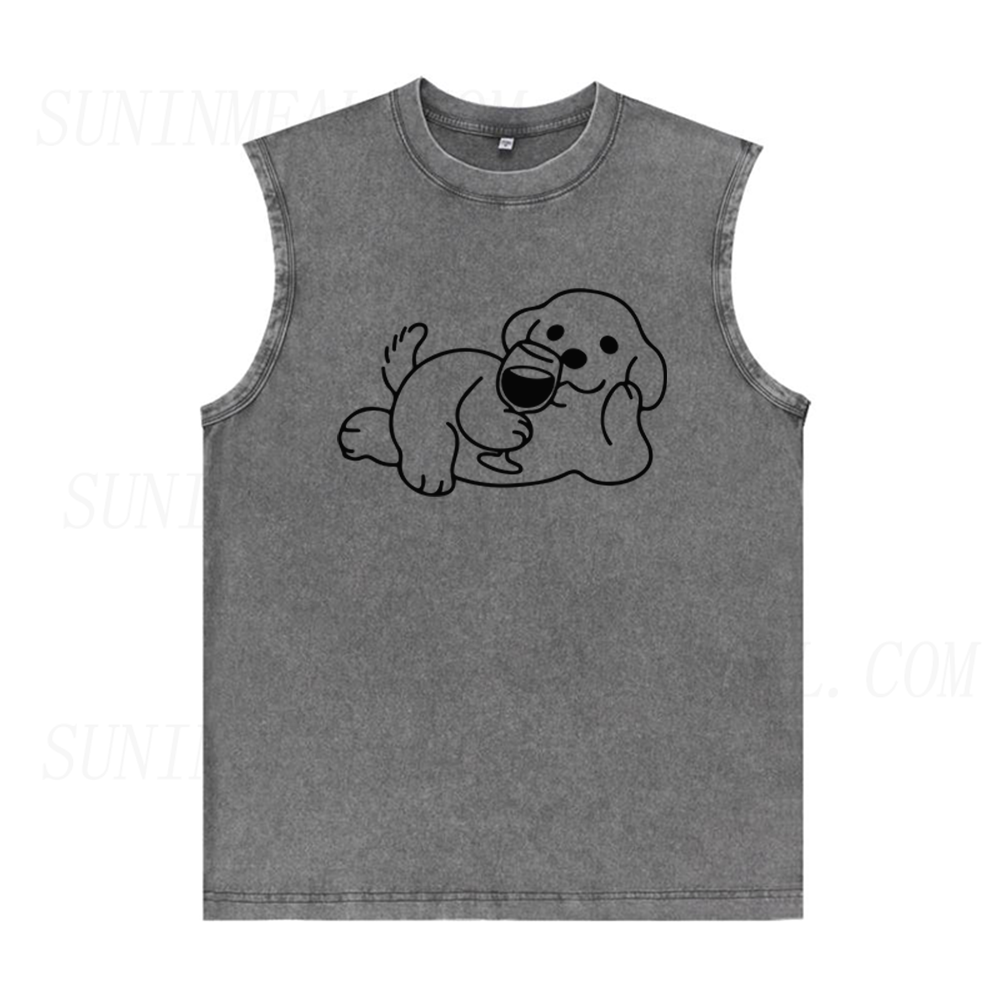 Wine Dog Unisex Tank Top