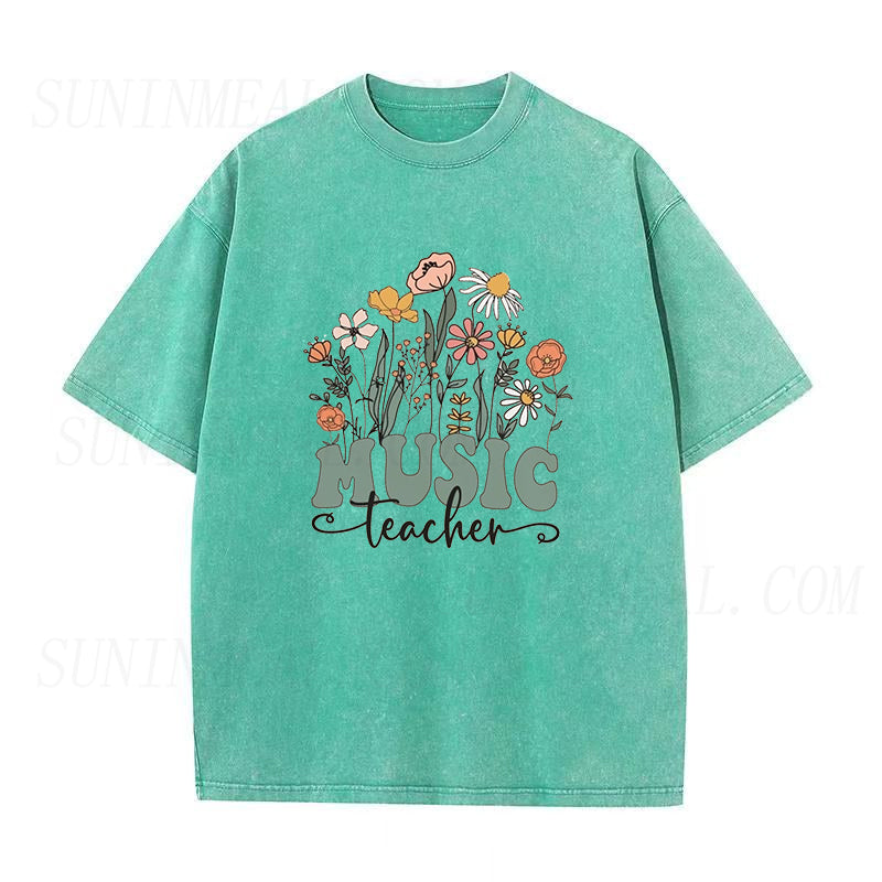 Music Teacher Wildflowers Unisex Tee