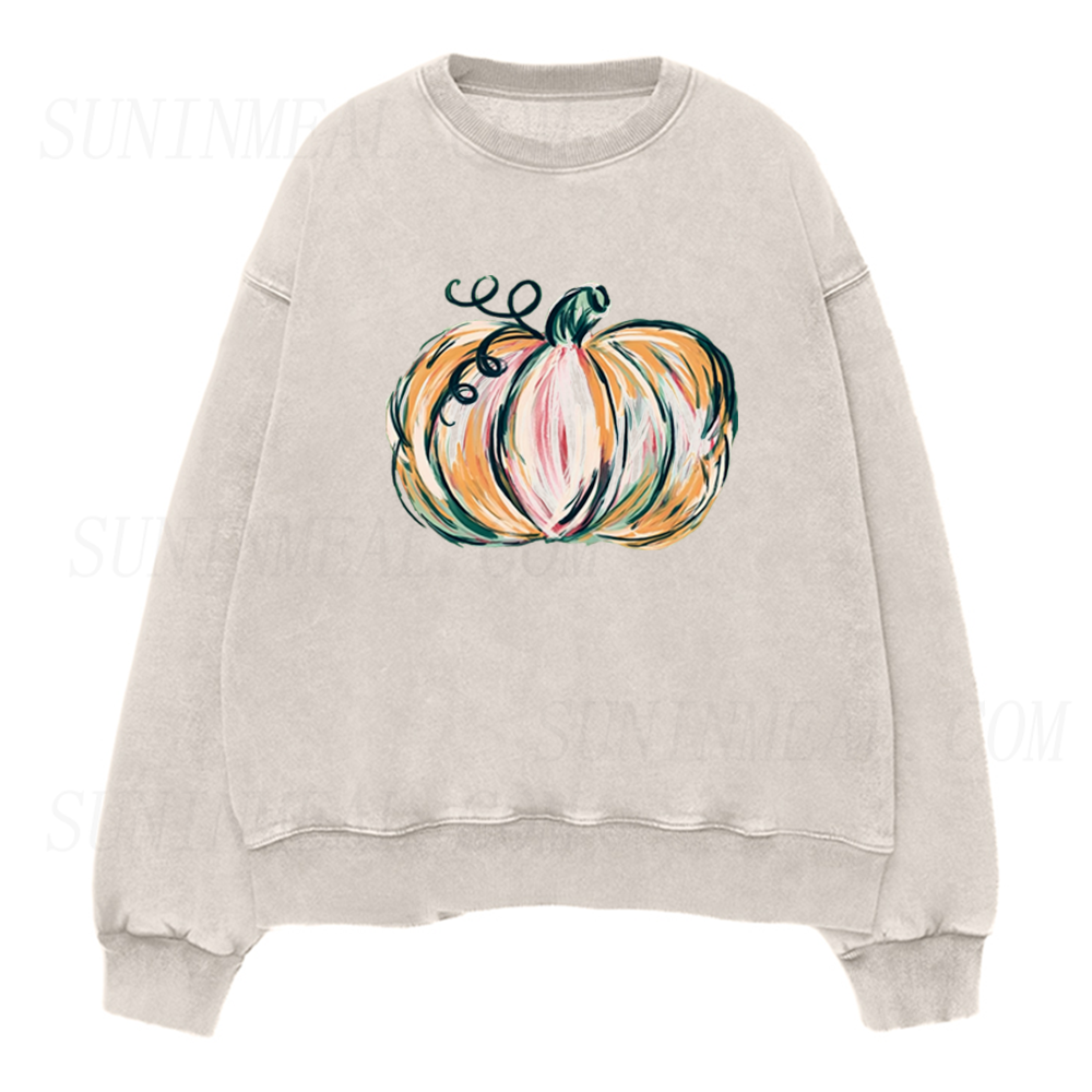 Watercolor Pumpkin Unisex Crewneck Sweatshirt