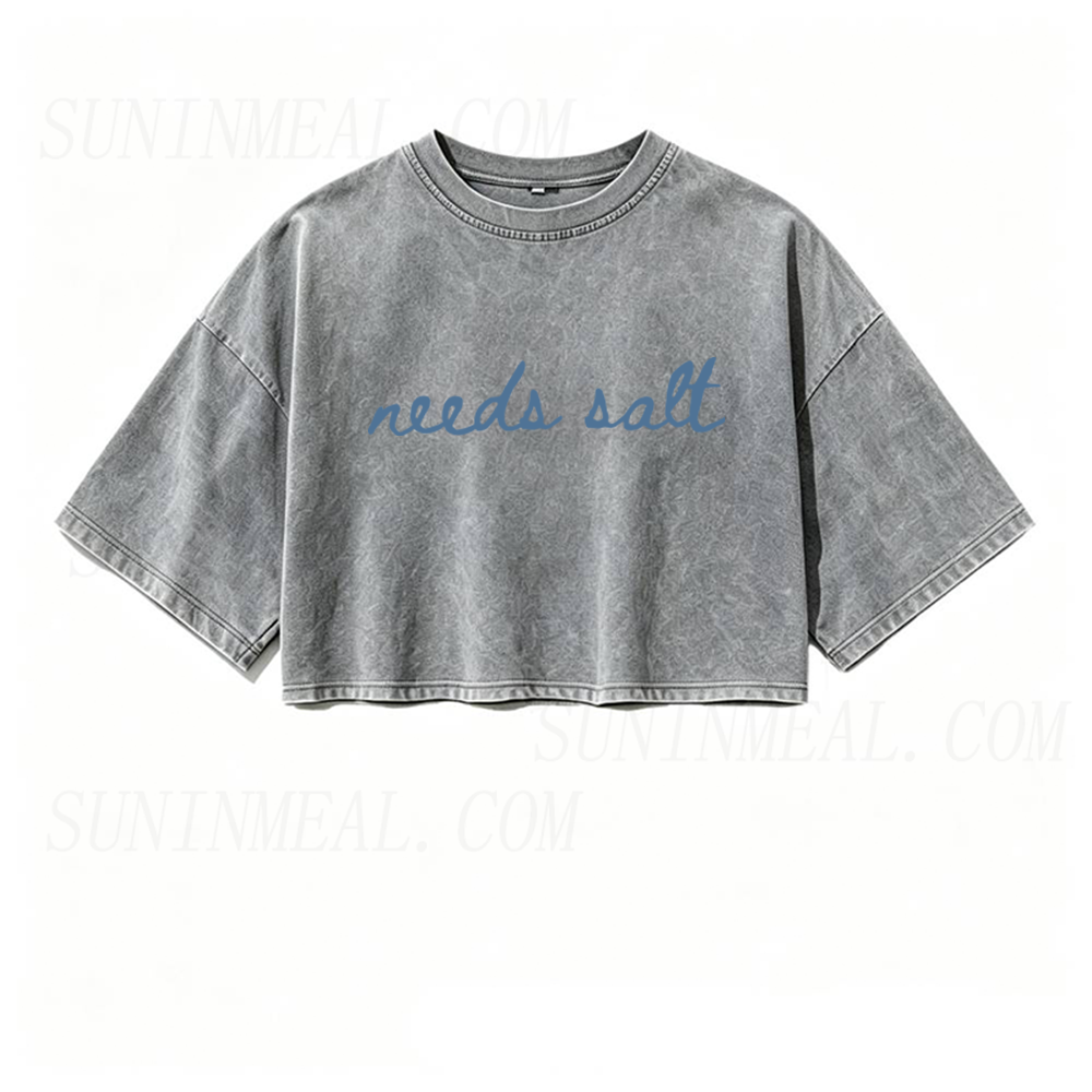 Needs Salt Oversized Crop Tee