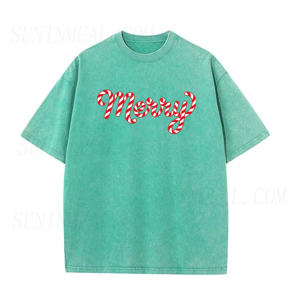 Merry Candy Cane Christmas Unisex Tee