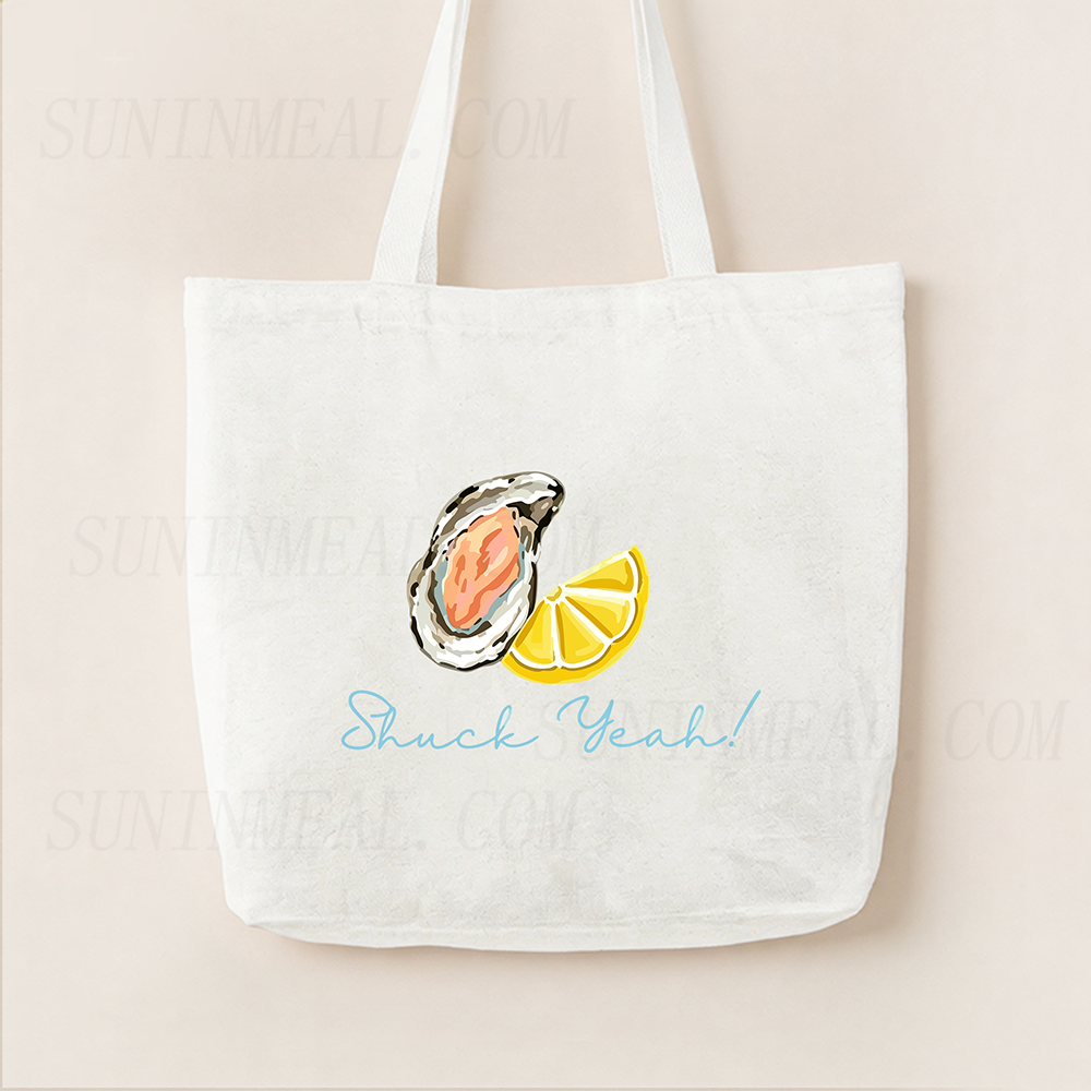 Shuck Yeah Oyster & Lemon Canvas Tote Bag