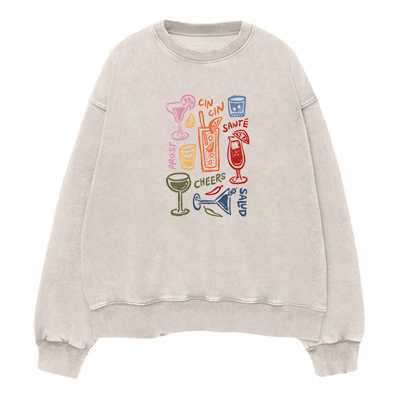 wine glasses drink Unisex Crewneck Sweatshirt