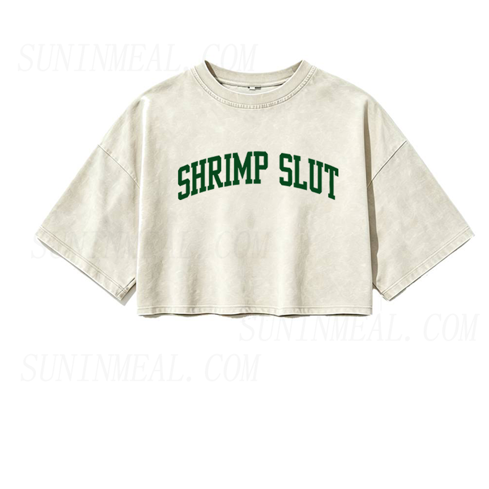 Shrimp Slut Oversized Crop Tee