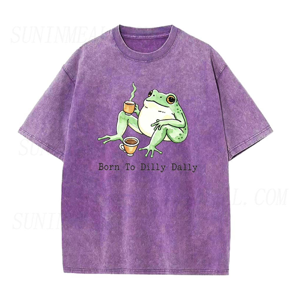 Born To Dilly Dally Coffee Frog Unisex Tee
