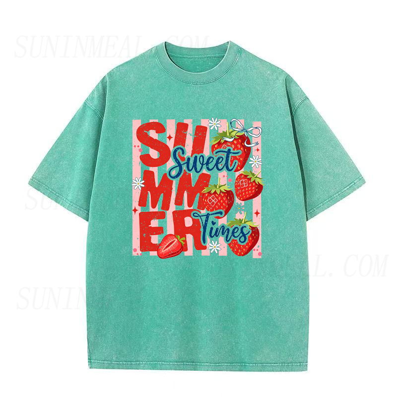 Sweet Summer Times Strawberry Graphic Unisex Tee
