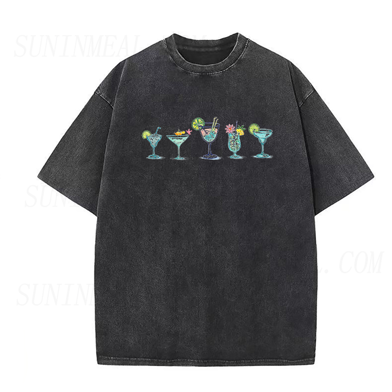 Watercolor Cocktail Glasses Unisex Tee