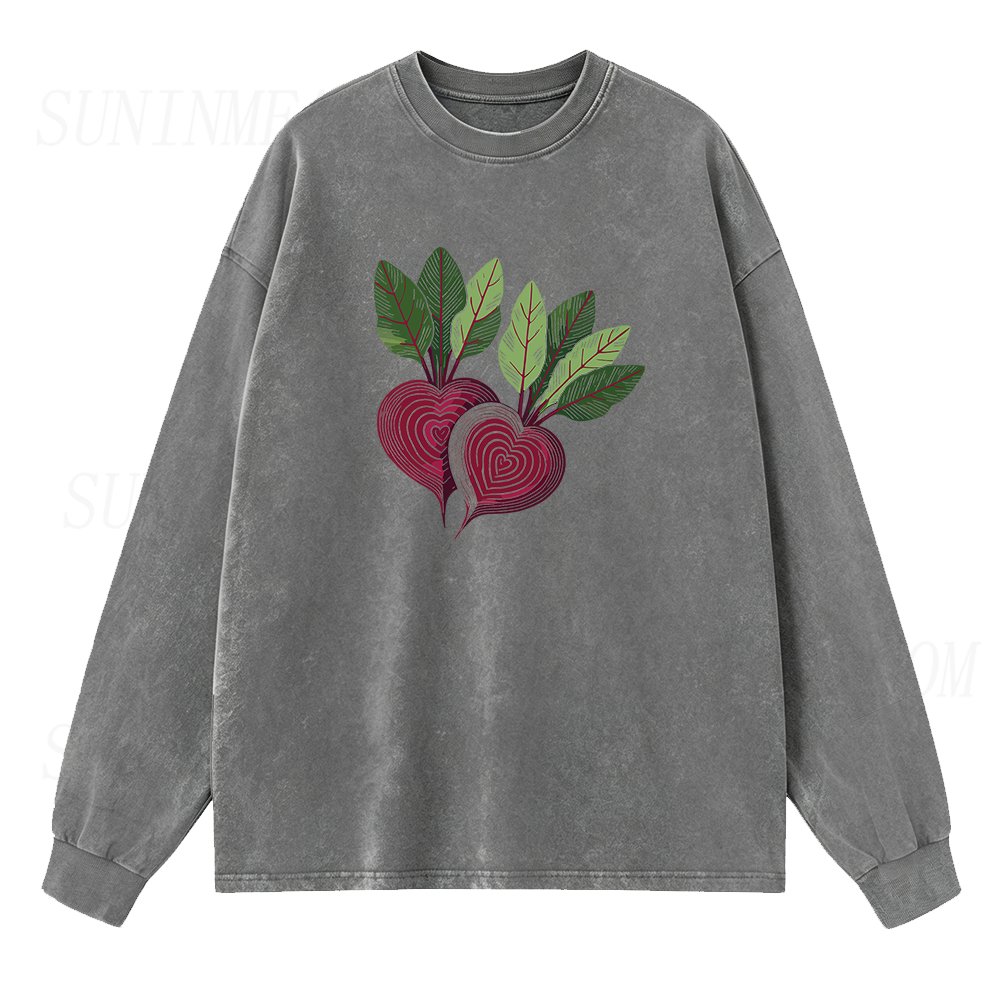 Beet Heart Long Sleeve Unisex Tee
