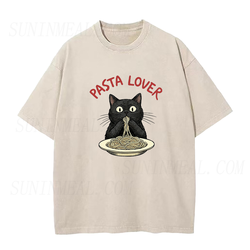 Cat Loves Pasta Unisex Tee
