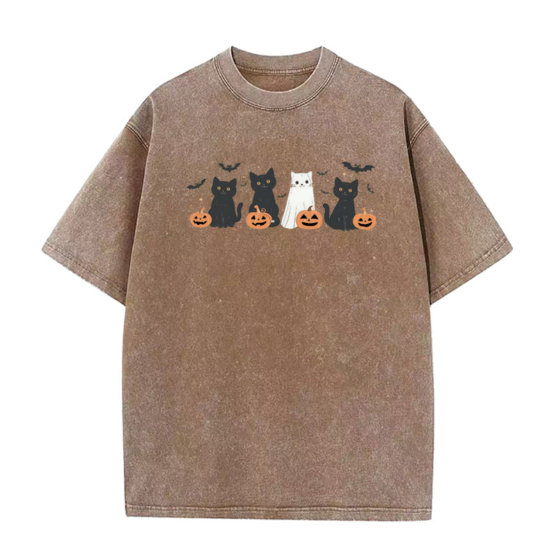 Halloween Ghost Cat Unisex Tee
