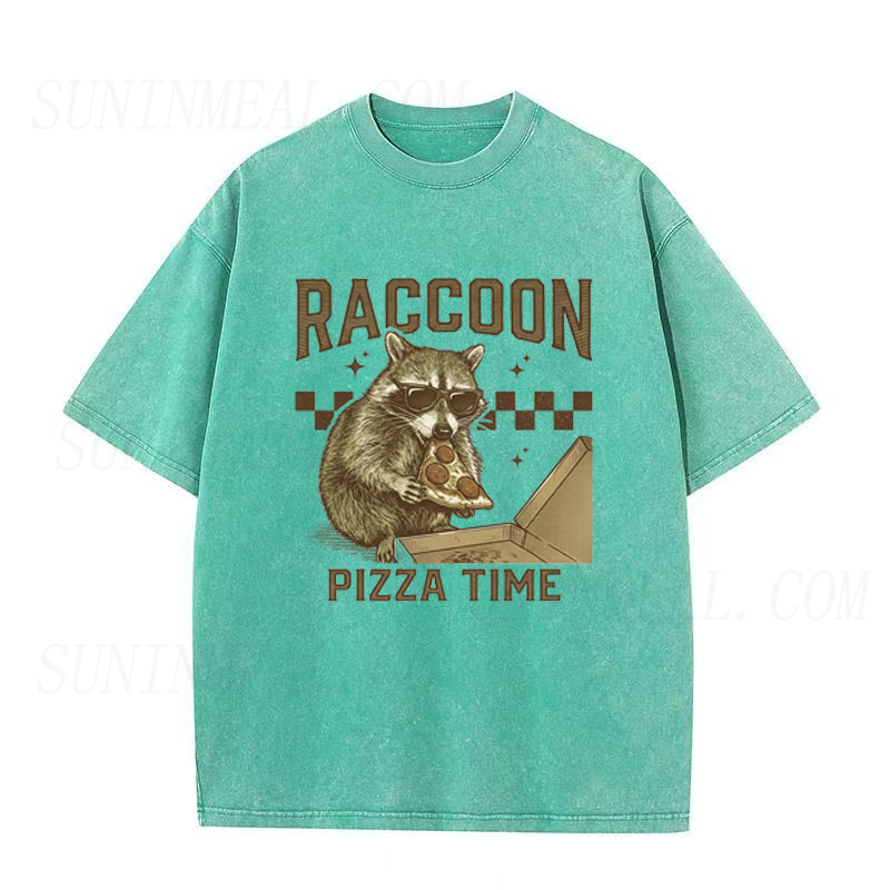 Raccoo Pizza Time Unisex Tee