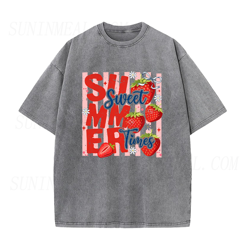 Sweet Summer Times Strawberry Graphic Unisex Tee