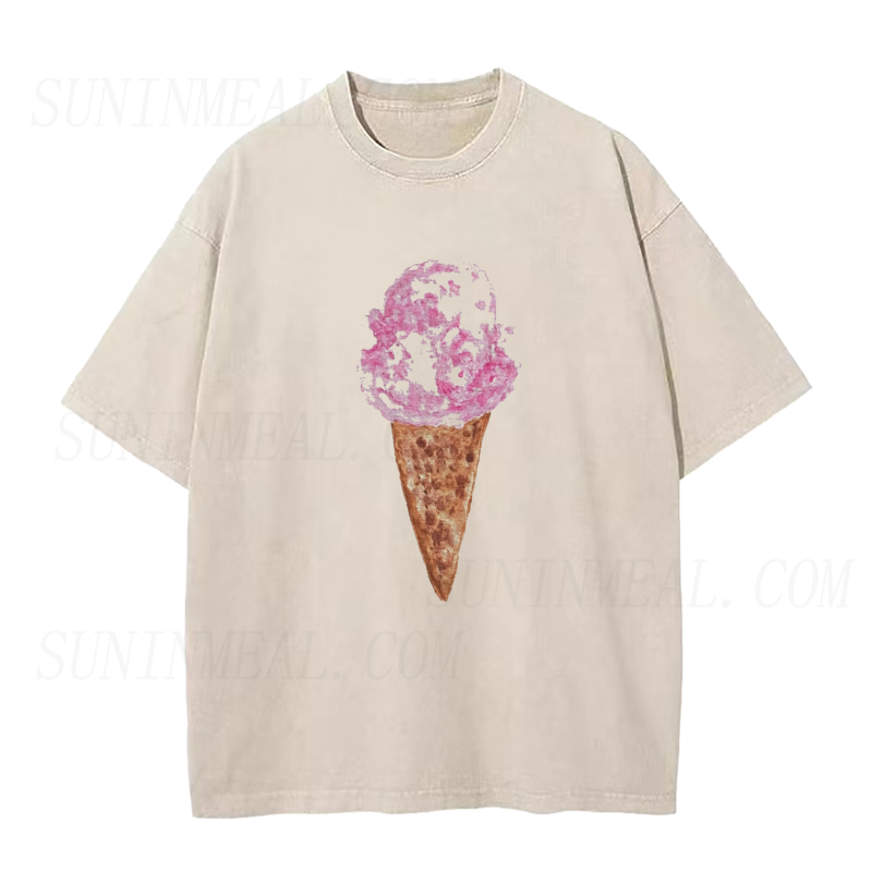 Ice Cream Cone Print Unisex Tee