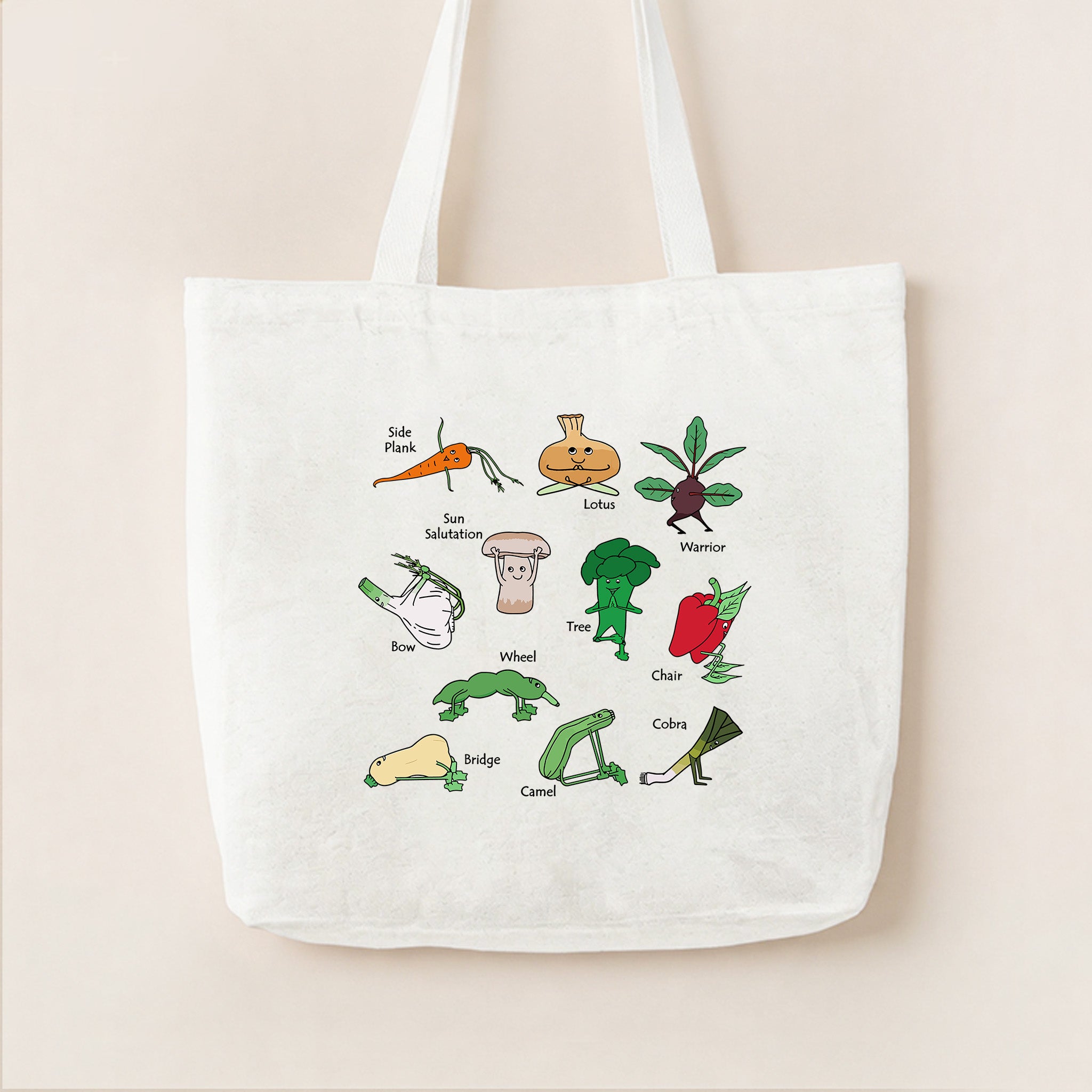 Yoga Vegetable Canvas Tote Bag