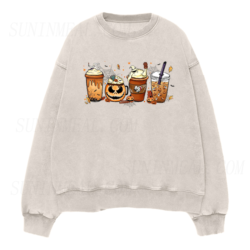 Cute Spooky Coffee Unisex Crewneck Sweatshirt
