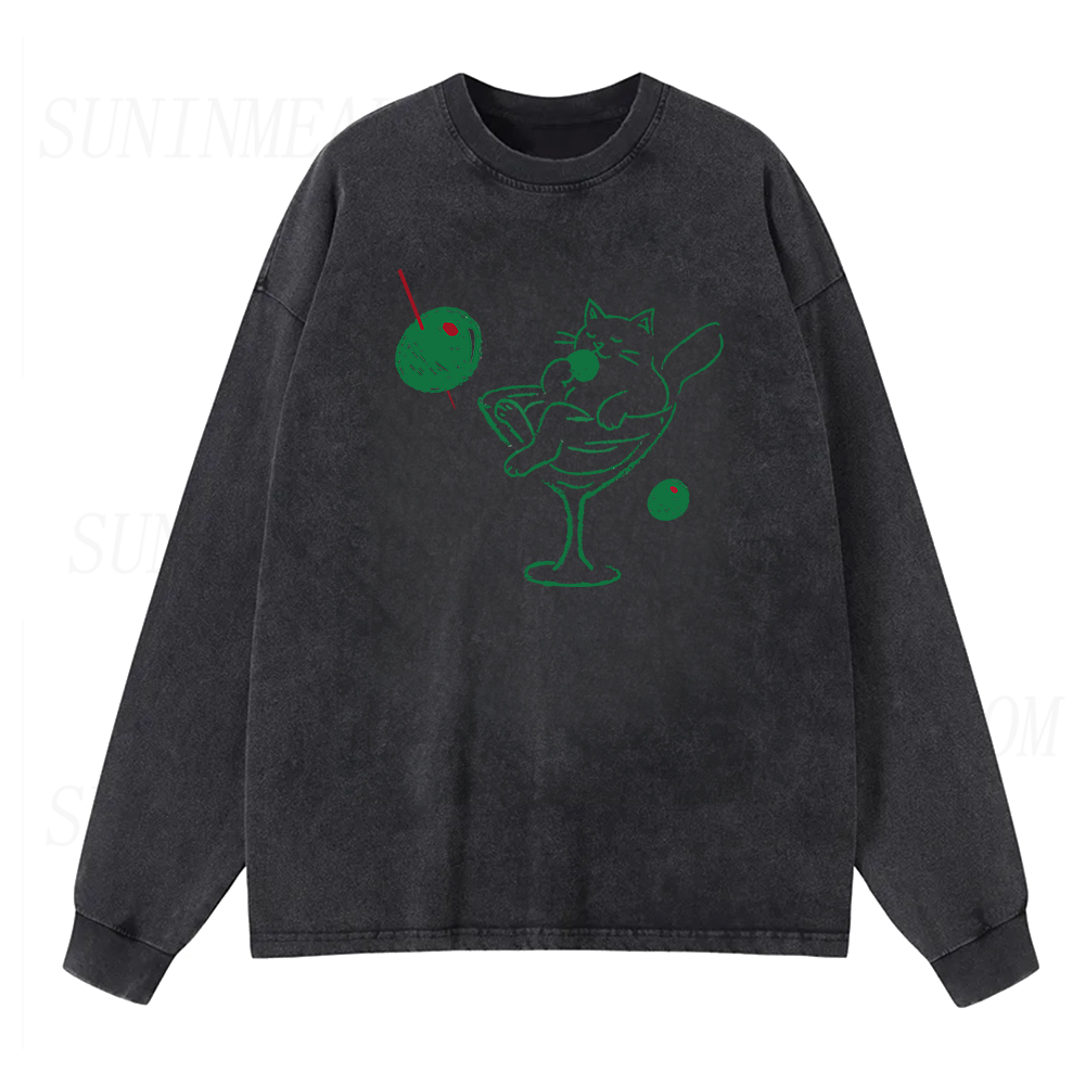Cats and Martinis Long Sleeve Unisex Tee