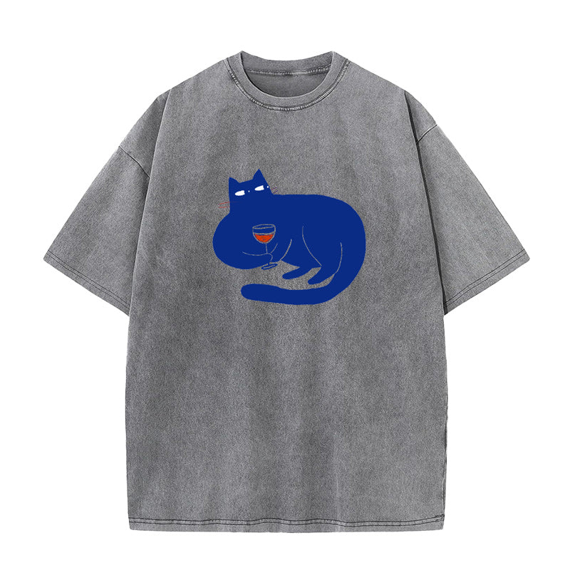 cat wine Unisex Tee