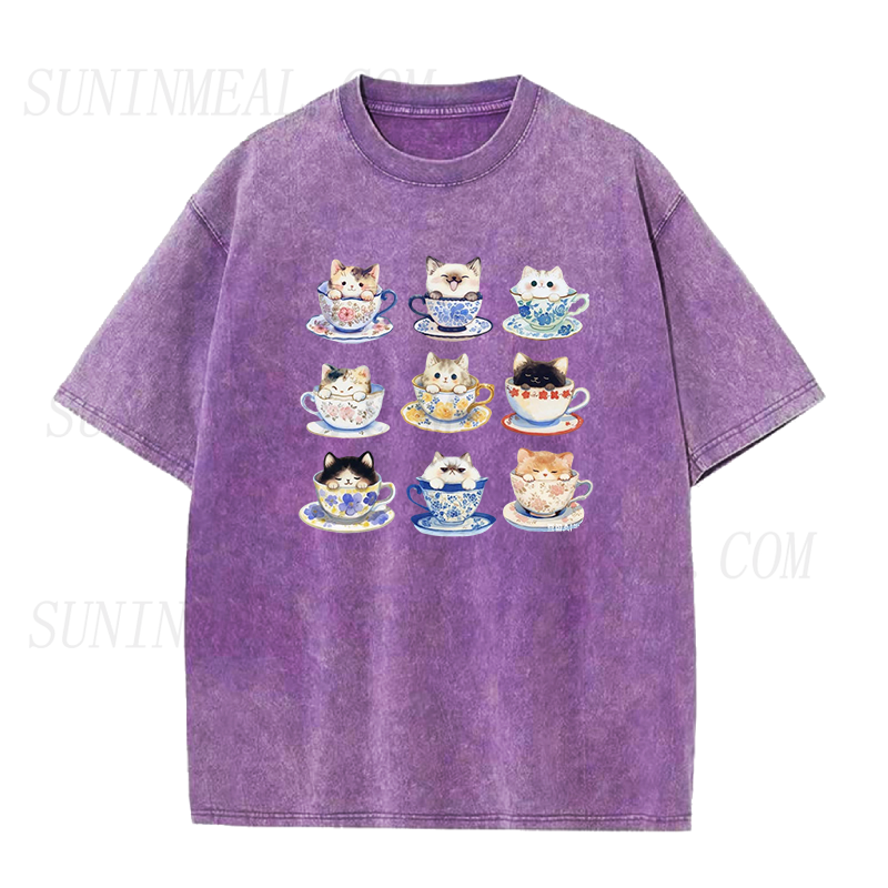Funny Kitten Teacups Unisex Tee