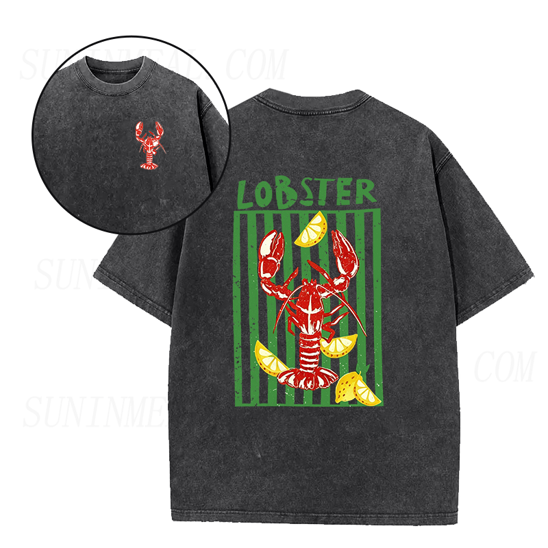Vintage Lobster & Lemon Graphic Unisex Tee