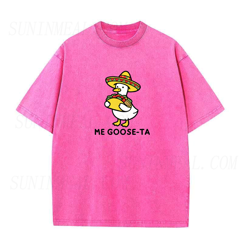 Goose with Sombrero Holding A Taco Unisex Tee