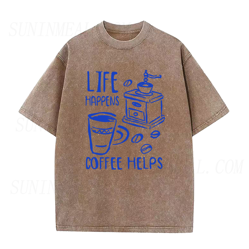 life happens coffee helps Unisex Tee