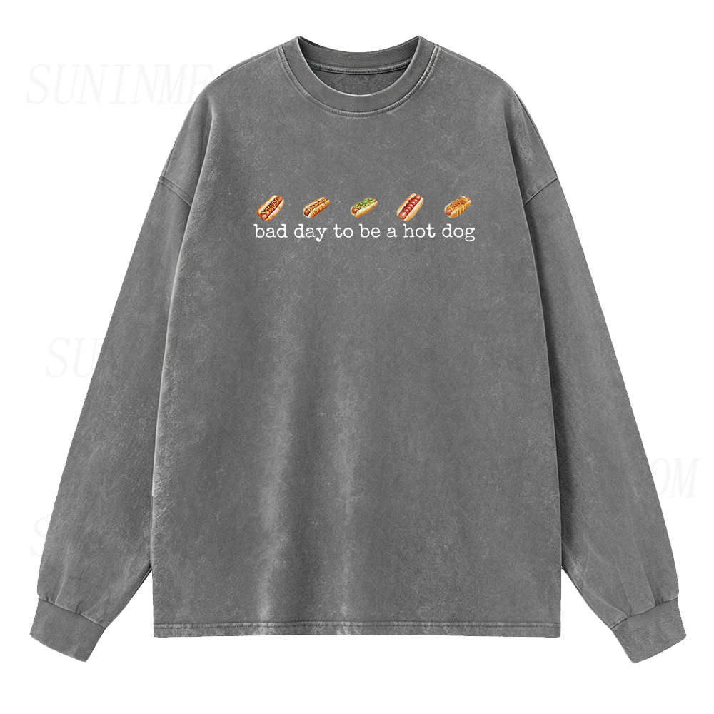 Bad Day To Be A Hotdog Long Sleeve Unisex Tee