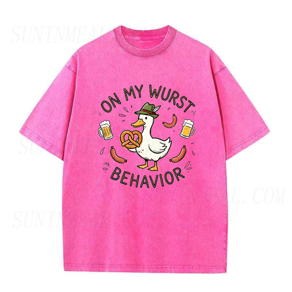 On My Wurst Behavior Goose Oktoberfest Unisex Tee