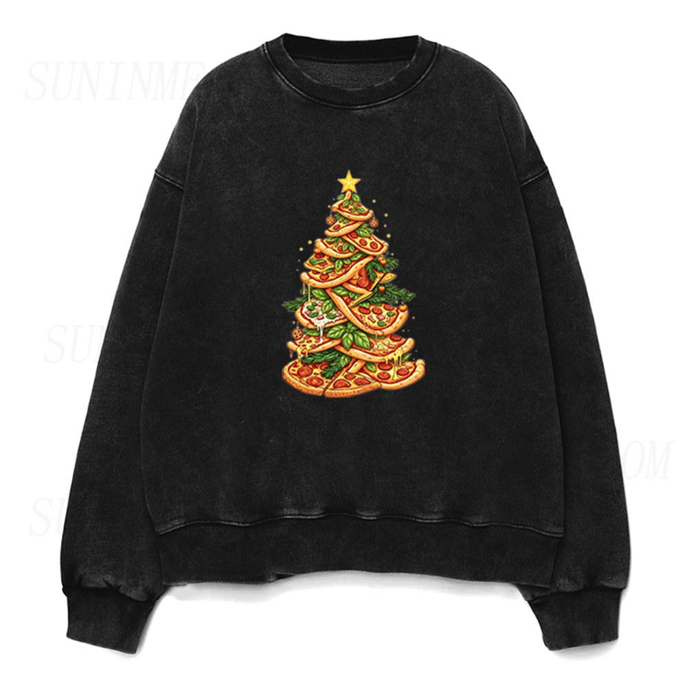 Pizza Christmas Tree Unisex Crewneck Sweatshirt