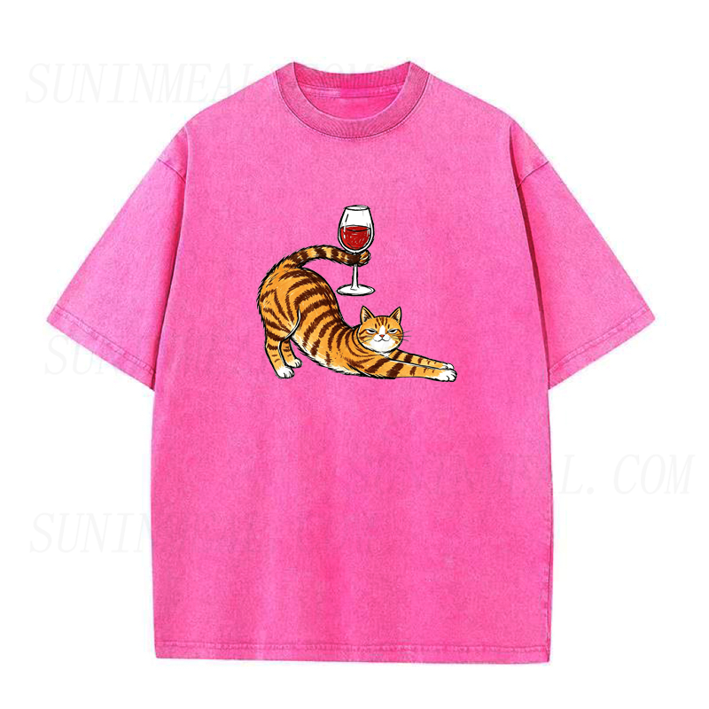 Cat with Wine Unisex Tee