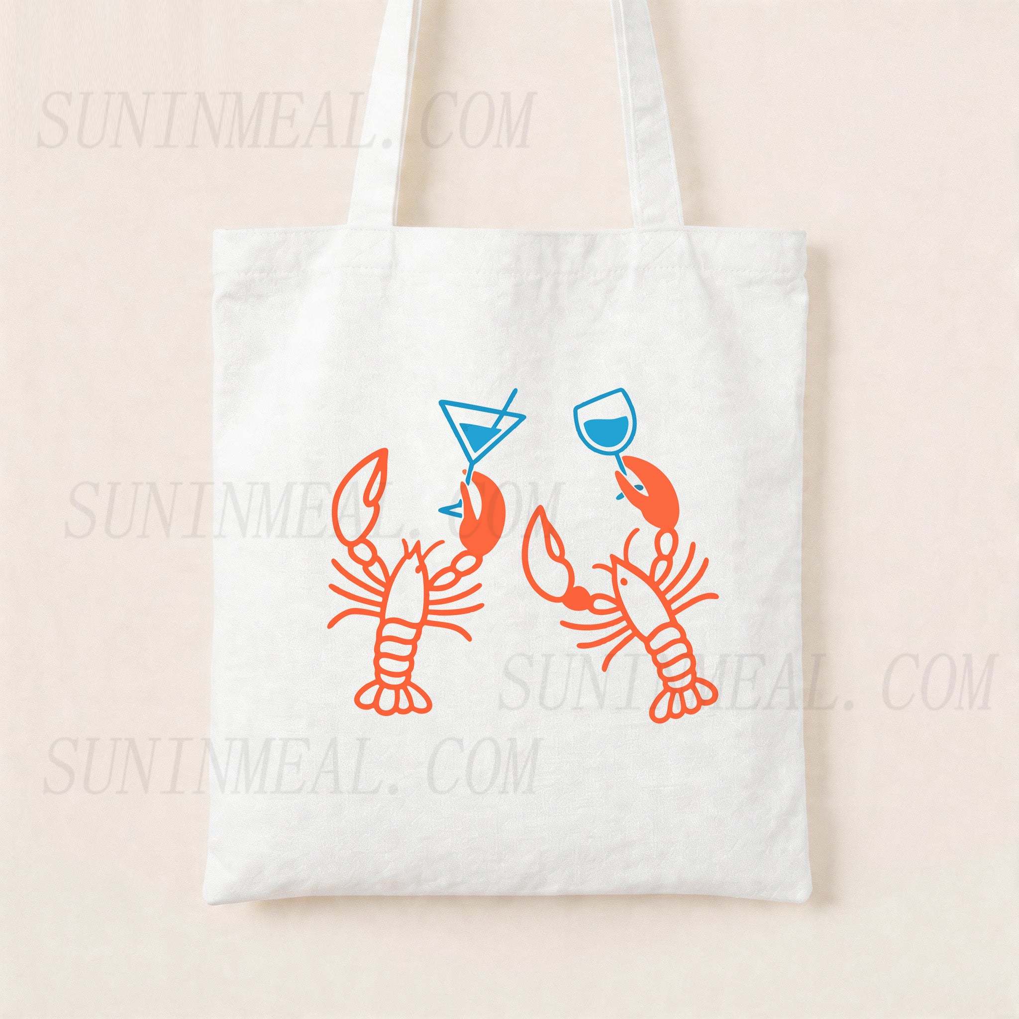 Martini Lobster Canvas Tote Bag