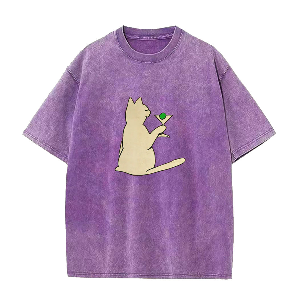 Cat with Martini Unisex Tee