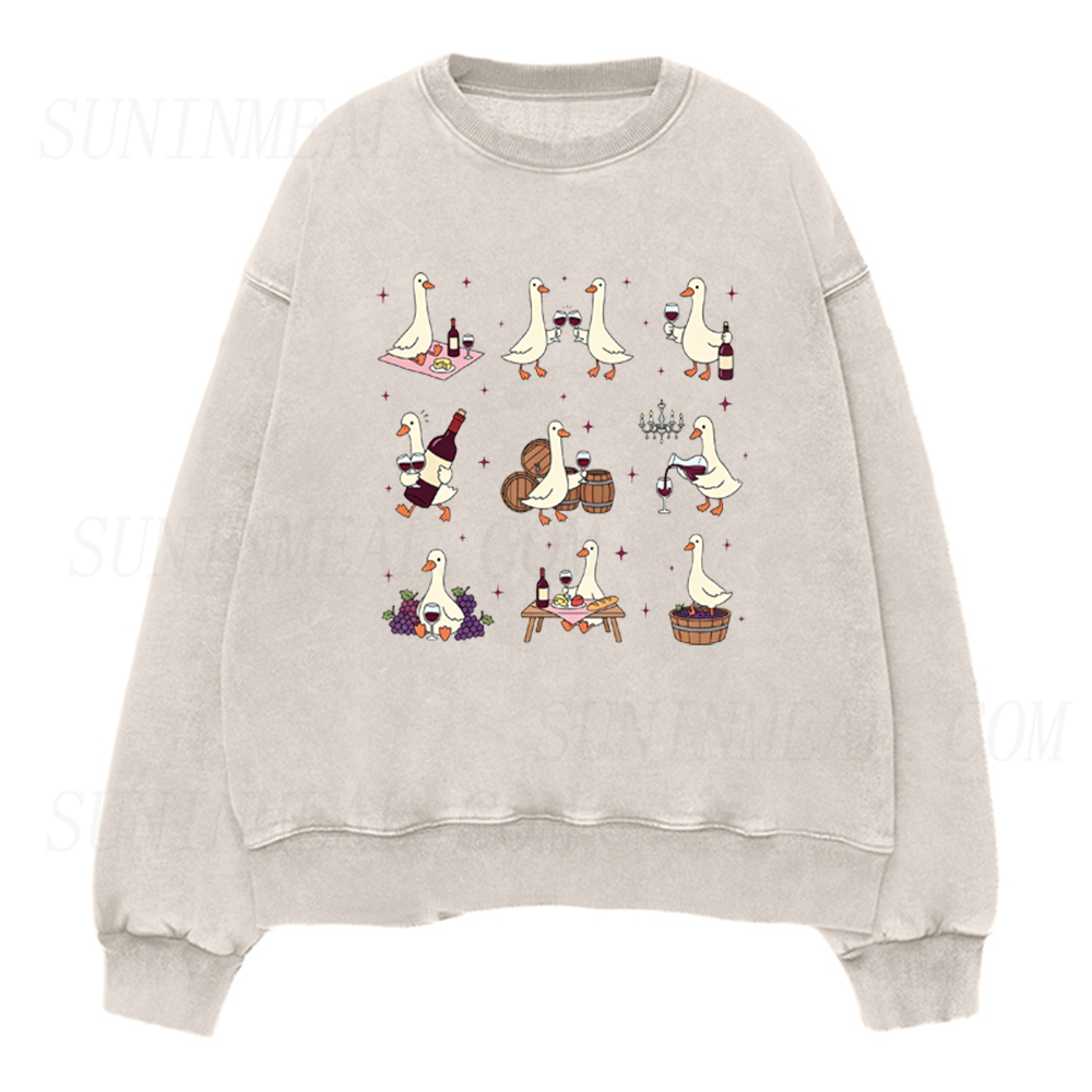 Silly Goose Wine Lover Unisex Crewneck Sweatshirt