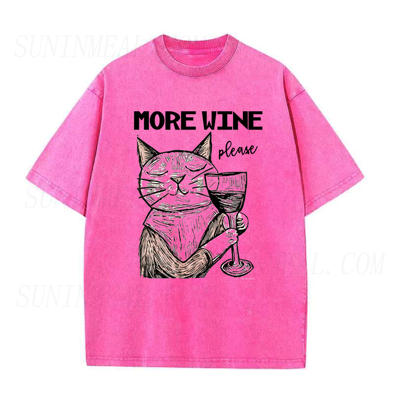 More Wine Please Cat Unisex Tee