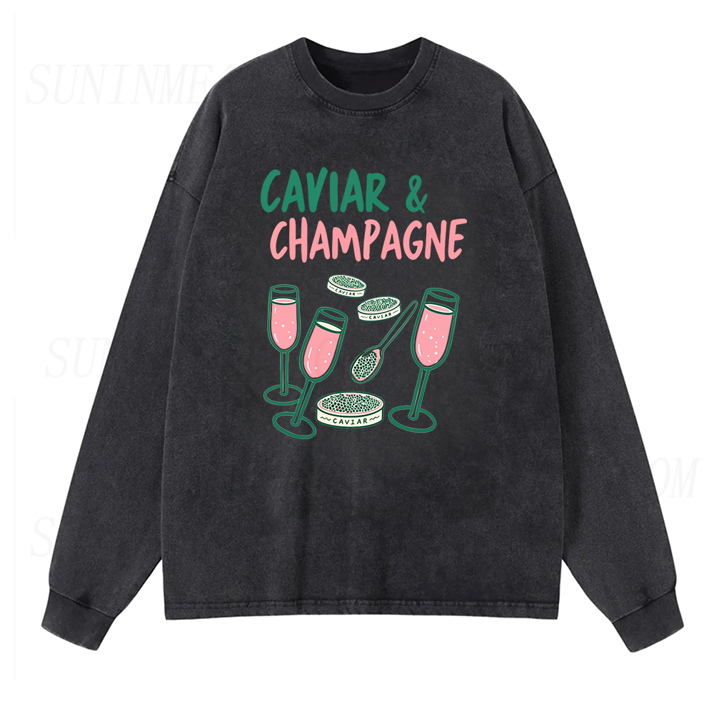 Caviar & Champagne Long Sleeve Unisex Tee