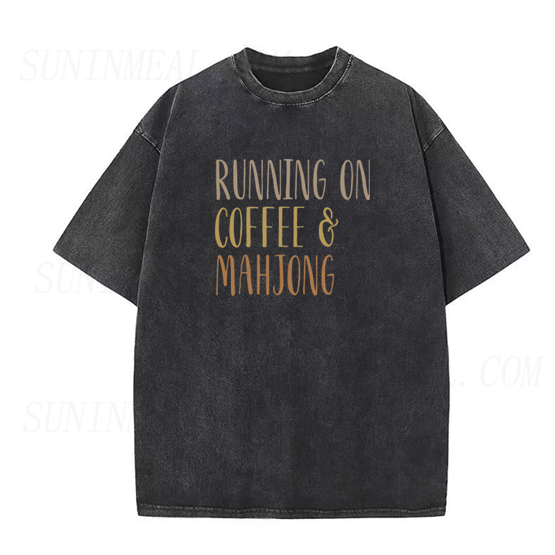 Running on Coffee& Mahjong Unisex Tee