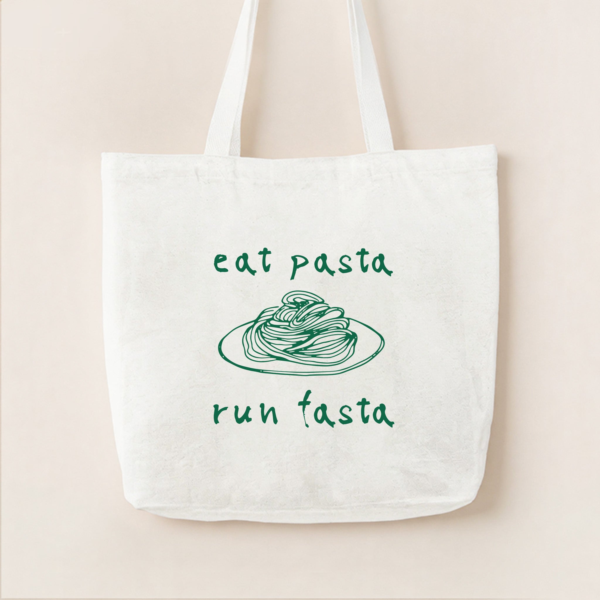 Eat Pasta Run Fasta Tote Bag