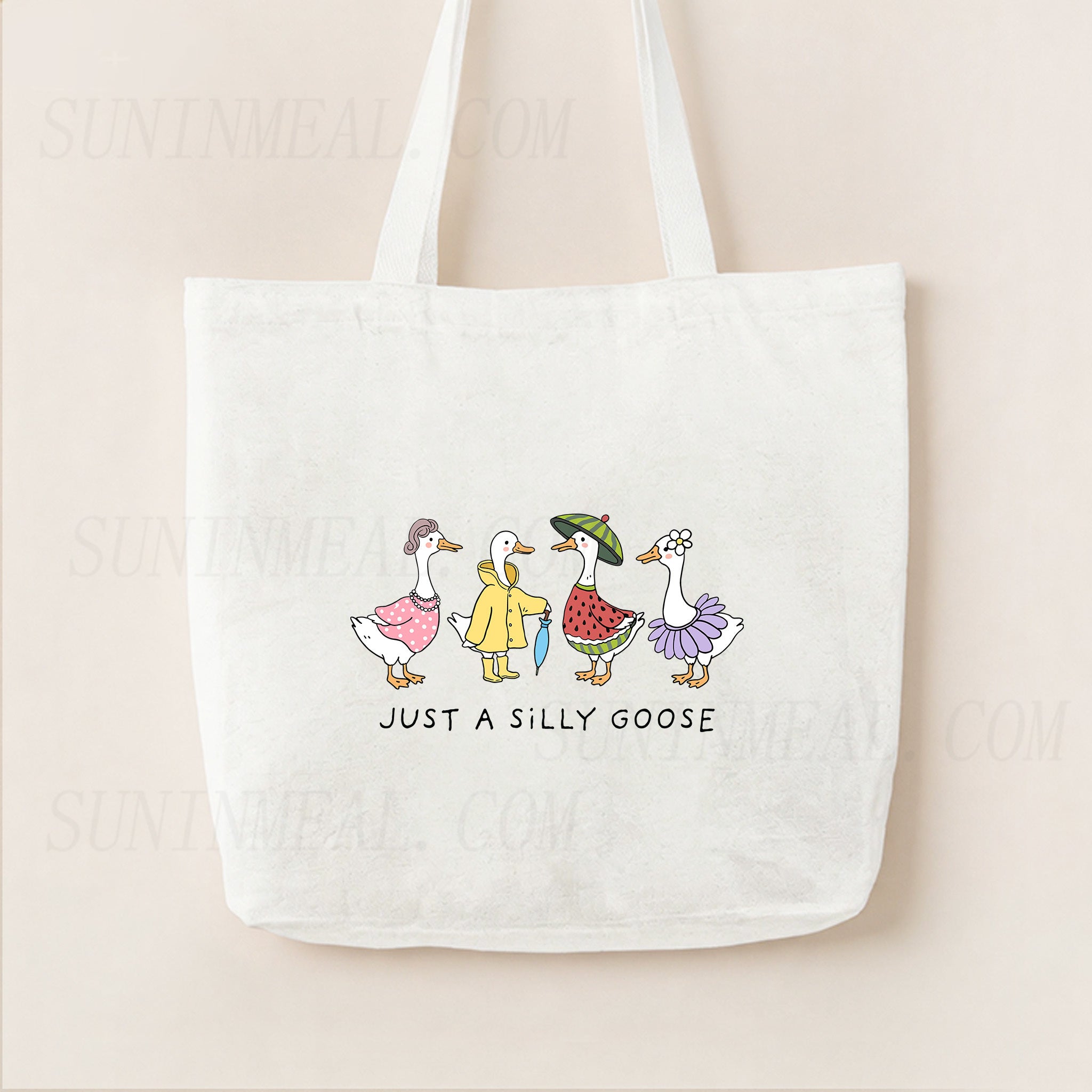 Just A Silly Goose Canvas Tote Bag