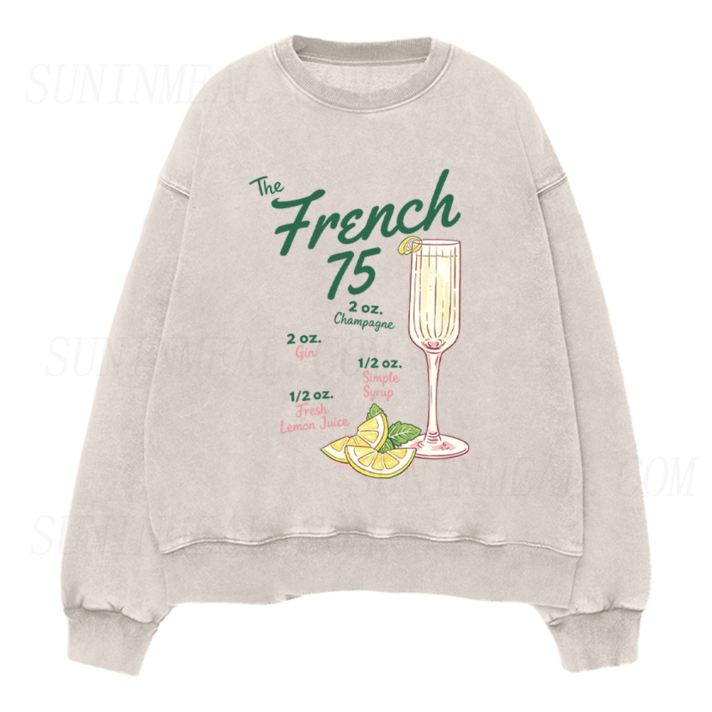 The French 75 Cocktail Recipe Unisex Crewneck Sweatshirt