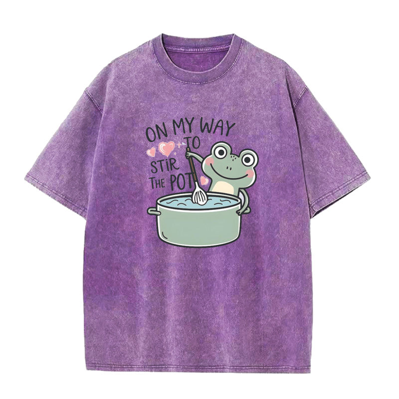 Funny Frog Stirring Pot Unisex Tee