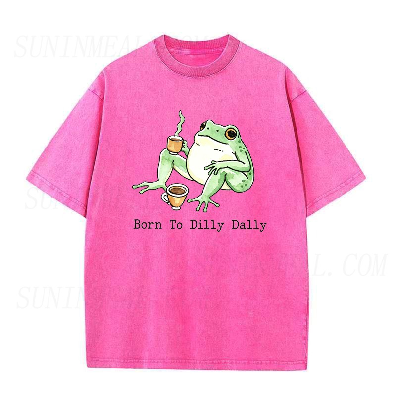 Born To Dilly Dally Coffee Frog Unisex Tee