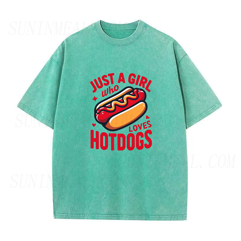 Just A Girl Who Loves Hot Dogs Unisex Tee