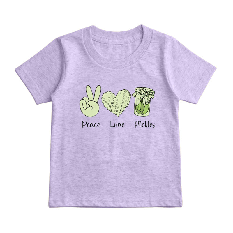 peace love pickles Kids T-Shirt