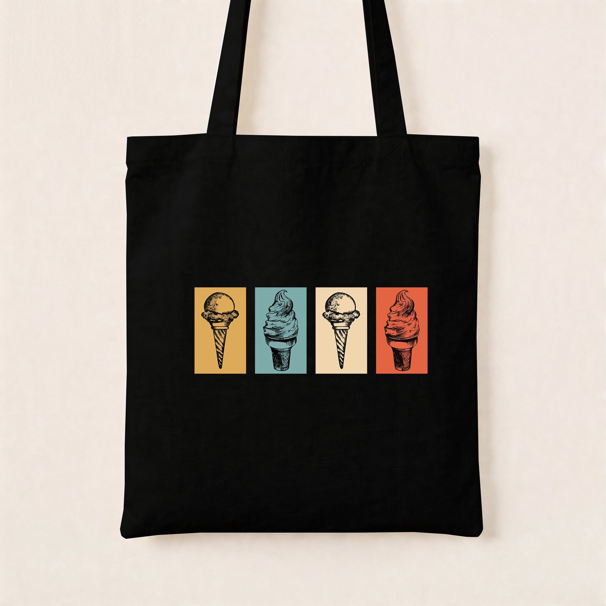 Retro Ice Cream Canvas Tote Bag