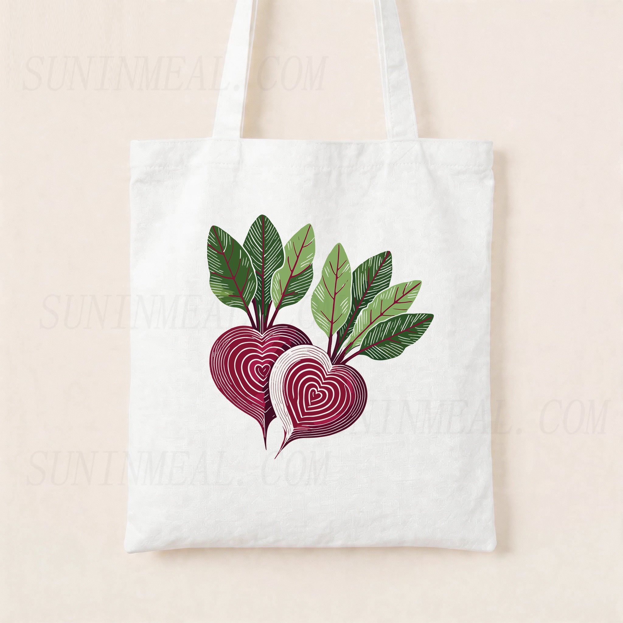 Beet Heart Canvas Tote Bag