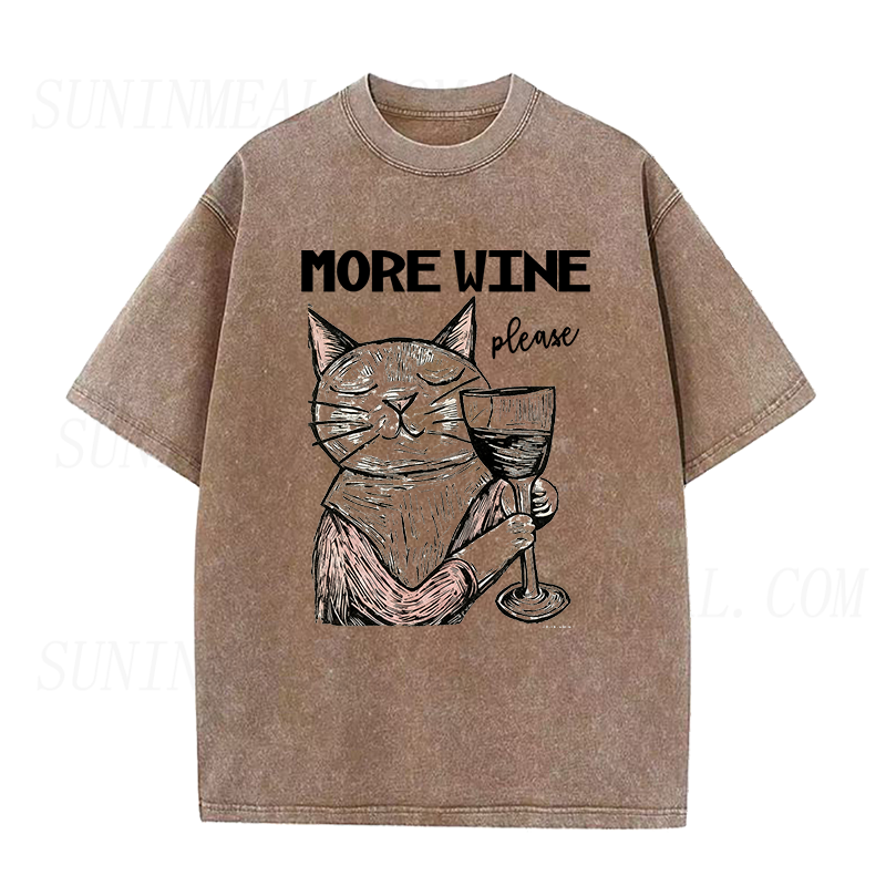 More Wine Please Cat Unisex Tee