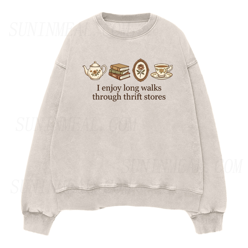 I Enjoy Long Walks Through Thrift Stores Unisex Crewneck Sweatshirt