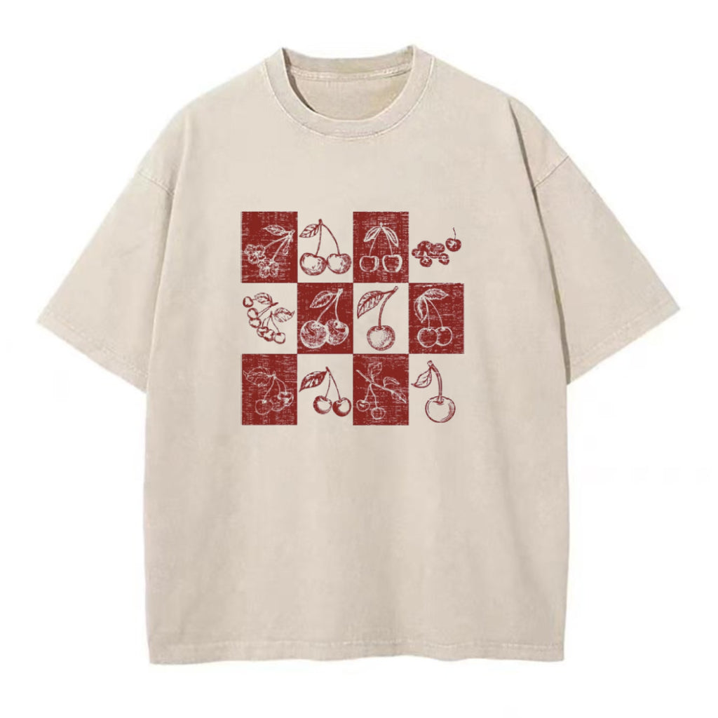 チェッカーチェリーユニセックスTシャツ