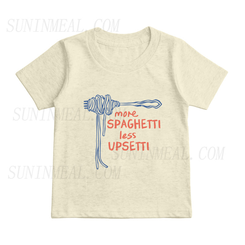 More Spaghetti Less Upsetti Kids T-Shirt