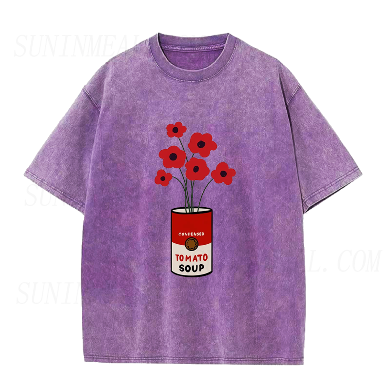 Tomato Soup Can with Poppies Unisex Tee