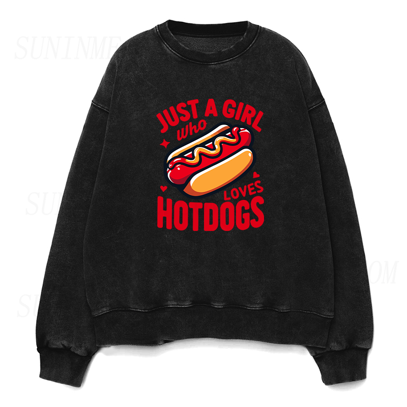 Just A Girl Who Loves Hot Dogs Unisex Crewneck Sweatshirt